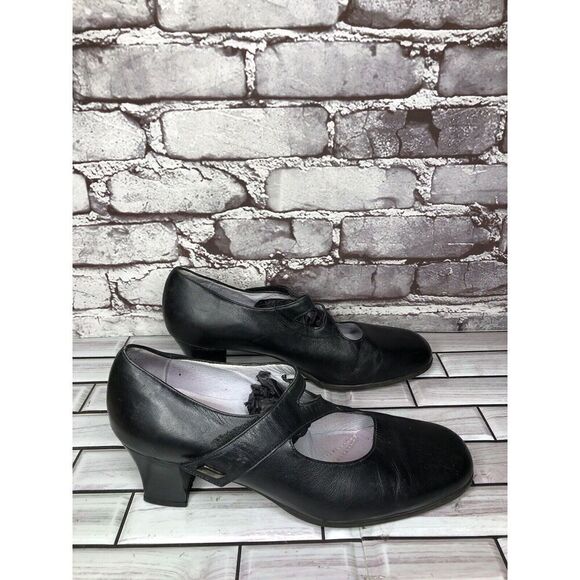 BeautiFeel Black Leather MaryJane Comfort Casual Pump Heels Women’s 39EU/8.5M US - Picture 4 of 16